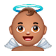 👼🏽 Emoji Bebé ángel: Tono De Piel Medio en WhatsApp 2.18.379.