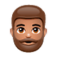 Emoji 🧔🏽 Uomo Con La Barba: Carnagione Olivastra su WhatsApp 2.18.379.