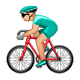 Émoji 🚴🏼 Cycliste : Peau Moyennement Claire sur WhatsApp 2.18.379.
