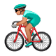 Emoji 🚴🏽 Ciclista: Carnagione Olivastra su WhatsApp 2.18.379.