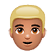 👱🏽‍♂️ Emoji Mann: mittlere Hautfarbe, blond WhatsApp 2.18.379.