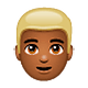 Emoji 👱🏾‍♂️ Uomo Biondo: Carnagione Abbastanza Scura su WhatsApp 2.18.379.