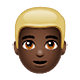 👱🏿‍♂️ Emoji Mann: dunkle Hautfarbe, blond WhatsApp 2.18.379.