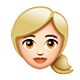 Émoji 👱🏻‍♀️ Femme Blonde : Peau Claire sur WhatsApp 2.18.379.