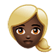 Emoji 👱🏿‍♀️ Donna Bionda: Carnagione Scura su WhatsApp 2.18.379.