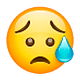 Emoji 😥 Faccina Delusa Ma Sollevata su WhatsApp 2.18.379.