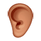 👂🏽 Emoji Ohr: mittlere Hautfarbe WhatsApp 2.18.379.