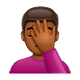🤦🏾 Emoji sich an den Kopf fassende Person: mitteldunkle Hautfarbe WhatsApp 2.18.379.