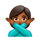 🙅🏾 Emoji Persona Haciendo El Gesto De «no»: Tono De Piel Oscuro Medio en WhatsApp 2.18.379.