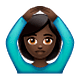 🙆🏿 Emoji Person mit Händen auf dem Kopf: dunkle Hautfarbe WhatsApp 2.18.379.