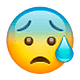 Emoji 😰 Faccina Blu Sudata su WhatsApp 2.18.379.