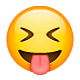 😝 Emoji Gesicht mit herausgestreckter Zunge und zusammengekniffenen Augen WhatsApp 2.18.379.