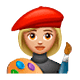 👩🏼‍🎨 Emoji Artista Mujer: Tono De Piel Claro Medio en WhatsApp 2.18.379.