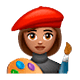 Emoji 👩🏽‍🎨 Artista Donna: Carnagione Olivastra su WhatsApp 2.18.379.