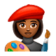 Emoji 👩🏾‍🎨 Artista Donna: Carnagione Abbastanza Scura su WhatsApp 2.18.379.