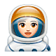 Émoji 👩🏻‍🚀 Astronaute Femme : Peau Claire sur WhatsApp 2.18.379.