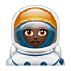 Emoji 👩🏿‍🚀 Astronauta Donna: Carnagione Scura su WhatsApp 2.18.379.