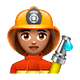 Emoji 👩🏽‍🚒 Pompiere Donna: Carnagione Olivastra su WhatsApp 2.18.379.