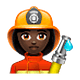 Émoji 👩🏿‍🚒 Pompier Femme : Peau Foncée sur WhatsApp 2.18.379.
