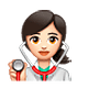👩🏻‍⚕️ Emoji Profesional Sanitario Mujer: Tono De Piel Claro en WhatsApp 2.18.379.