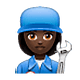 Emoji 👩🏿‍🔧 Meccanico Donna: Carnagione Scura su WhatsApp 2.18.379.