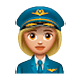 👩🏼‍✈️ Emoji Piloto Mujer: Tono De Piel Claro Medio en WhatsApp 2.18.379.