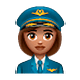 Emoji 👩🏽‍✈️ Pilota Donna: Carnagione Olivastra su WhatsApp 2.18.379.
