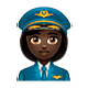 👩🏿‍✈️ Emoji Pilotin: dunkle Hautfarbe WhatsApp 2.18.379.