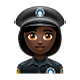 👮🏿‍♀️ Emoji Policial Mulher: Pele Escura na WhatsApp 2.18.379.
