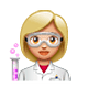 Emoji 👩🏼‍🔬 Scienziata: Carnagione Abbastanza Chiara su WhatsApp 2.18.379.