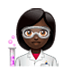 👩🏿‍🔬 Emoji Cientista Mulher: Pele Escura na WhatsApp 2.18.379.