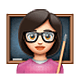 Emoji 👩🏻‍🏫 Professoressa: Carnagione Chiara su WhatsApp 2.18.379.