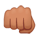 Emoji 👊🏽 Pugno Chiuso: Carnagione Olivastra su WhatsApp 2.18.379.