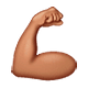 💪🏽 Emoji Bíceps: Pele Morena na WhatsApp 2.18.379.