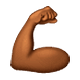 💪🏾 Emoji Bíceps: Pele Morena Escura na WhatsApp 2.18.379.