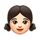 👧🏻 Emoji Mädchen: helle Hautfarbe WhatsApp 2.18.379.