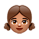 Emoji 👧🏽 Bambina: Carnagione Olivastra su WhatsApp 2.18.379.