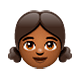 👧🏾 Emoji Mädchen: mitteldunkle Hautfarbe WhatsApp 2.18.379.