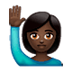 🙋🏿 Emoji Person mit erhobenem Arm: dunkle Hautfarbe WhatsApp 2.18.379.