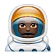 Emoji 👨🏿‍🚀 Astronauta Uomo: Carnagione Scura su WhatsApp 2.18.379.