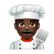 Émoji 👨🏿‍🍳 Cuisinier : Peau Foncée sur WhatsApp 2.18.379.