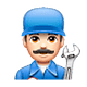 Emoji 👨🏻‍🔧 Meccanico Uomo: Carnagione Chiara su WhatsApp 2.18.379.