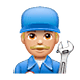 Emoji 👨🏼‍🔧 Meccanico Uomo: Carnagione Abbastanza Chiara su WhatsApp 2.18.379.