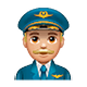 👨🏼‍✈️ Emoji Pilot: mittelhelle Hautfarbe WhatsApp 2.18.379.