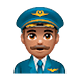 👨🏽‍✈️ Emoji Piloto De Avião Homem: Pele Morena na WhatsApp 2.18.379.
