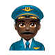 👨🏿‍✈️ Emoji Piloto De Avião Homem: Pele Escura na WhatsApp 2.18.379.