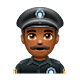👮🏾‍♂️ Emoji Policial Homem: Pele Morena Escura na WhatsApp 2.18.379.