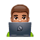 Emoji 👨🏽‍💻 Tecnologo: Carnagione Olivastra su WhatsApp 2.18.379.