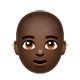 👨🏿‍🦲 Emoji Mann: dunkle Hautfarbe, Glatze WhatsApp 2.18.379.