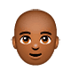 👨🏾‍🦲 Emoji Homem: Pele Morena Escura E Careca na WhatsApp 2.18.379.